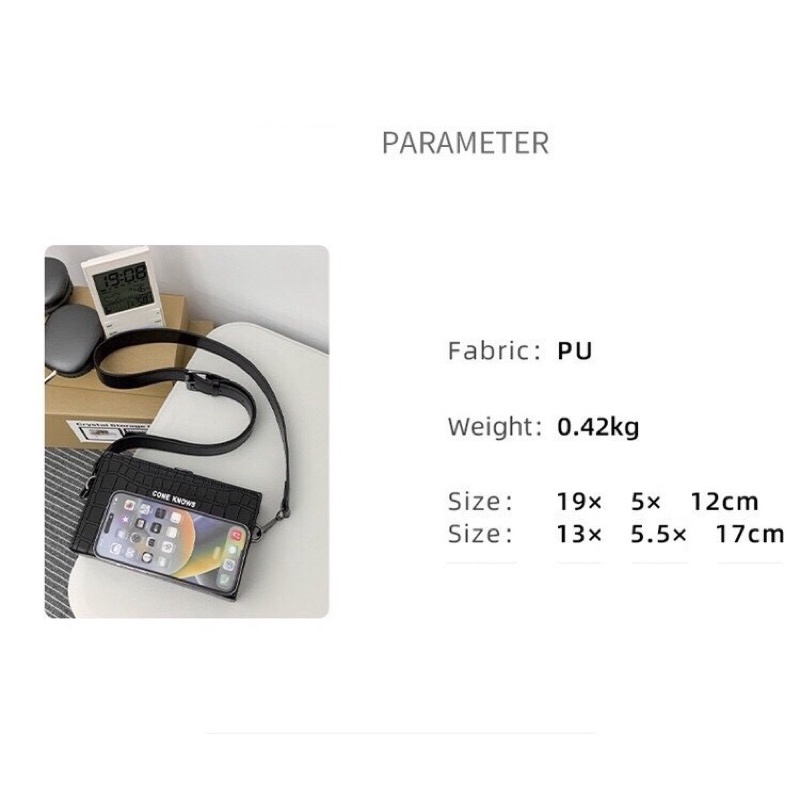 Túi đeo chéo Túi đeo vai Unisex da pu cao cấp dập vân cá sấu