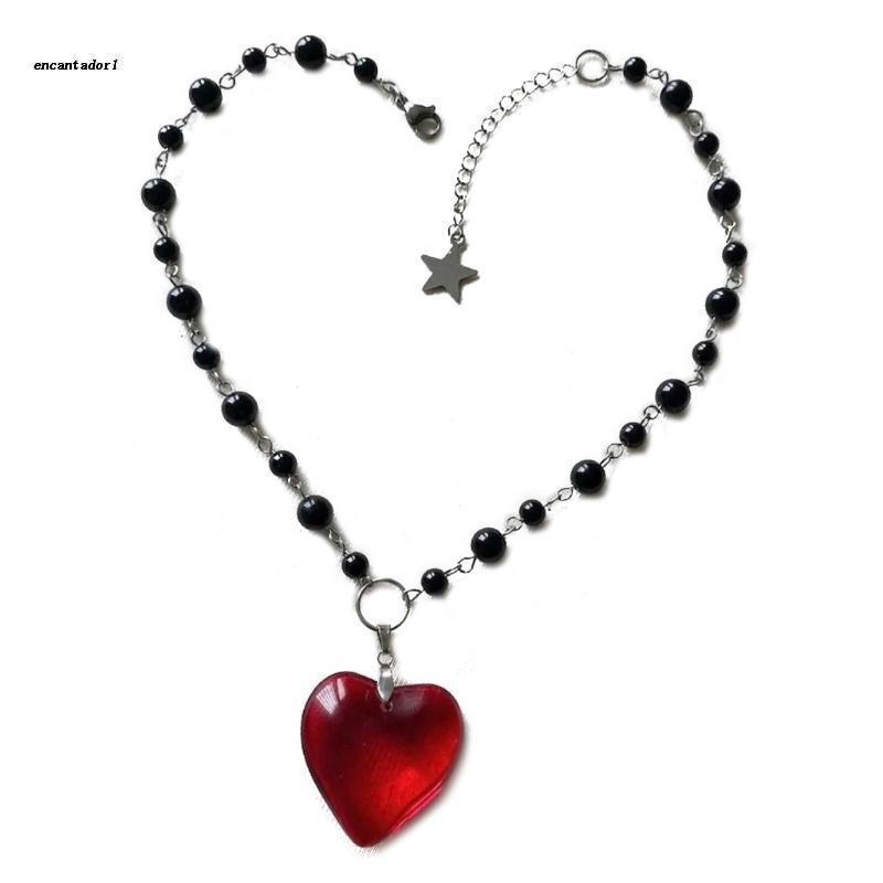 ✿ Vòng Cổ Choker Mặt Trái Tim Màu Đen Phong Cách Punk