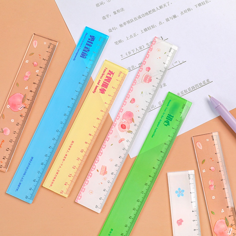 Thước Nhựa Acrylic Trong Suốt 20cm / 15cm Chuyên Dụng Cho Học Sinh