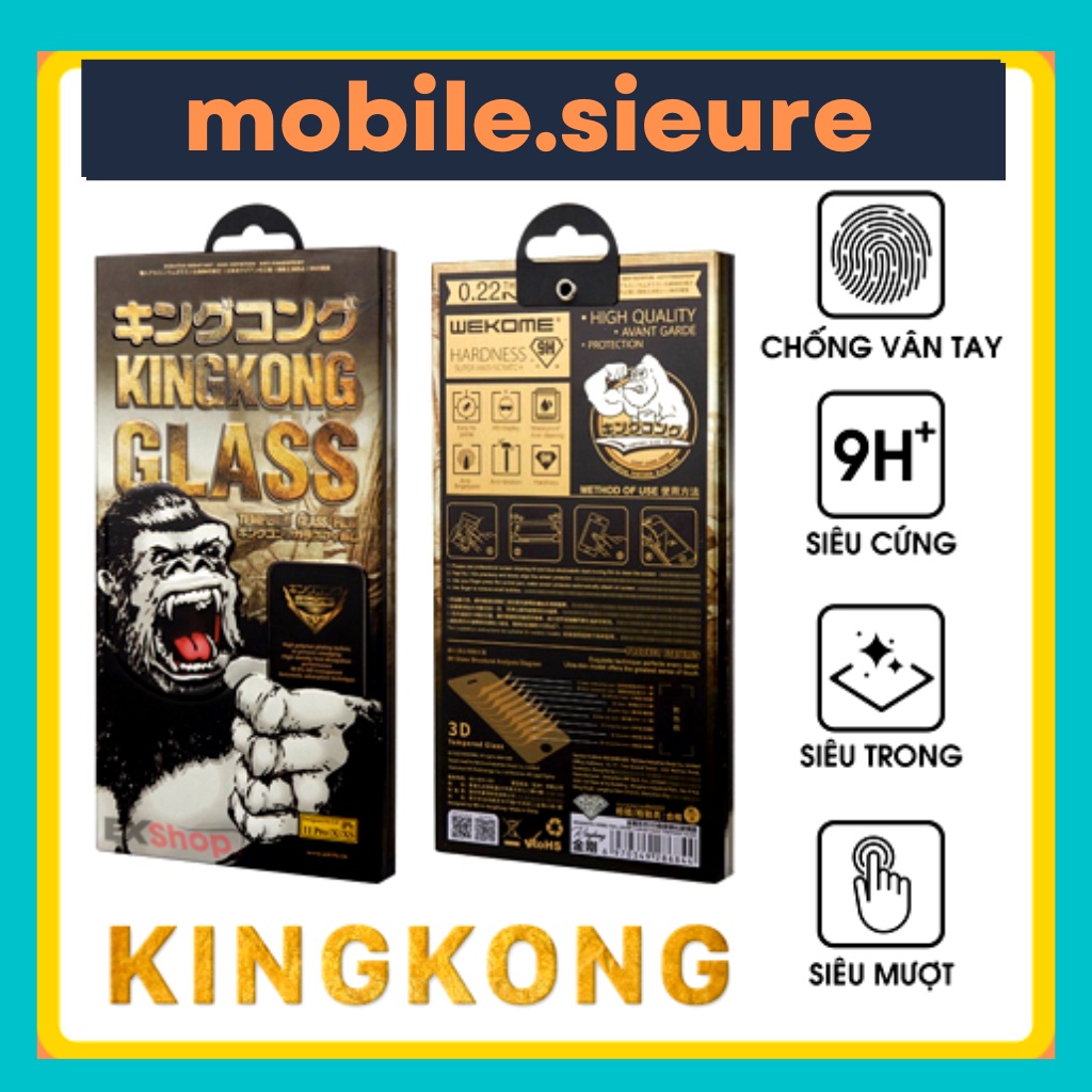 Cường Lực Iphone Full Màn Chính Hãng KingKong _Hàng Chất Đóng Hộp Đẹp [KINGKONG HÀNG HỘP]