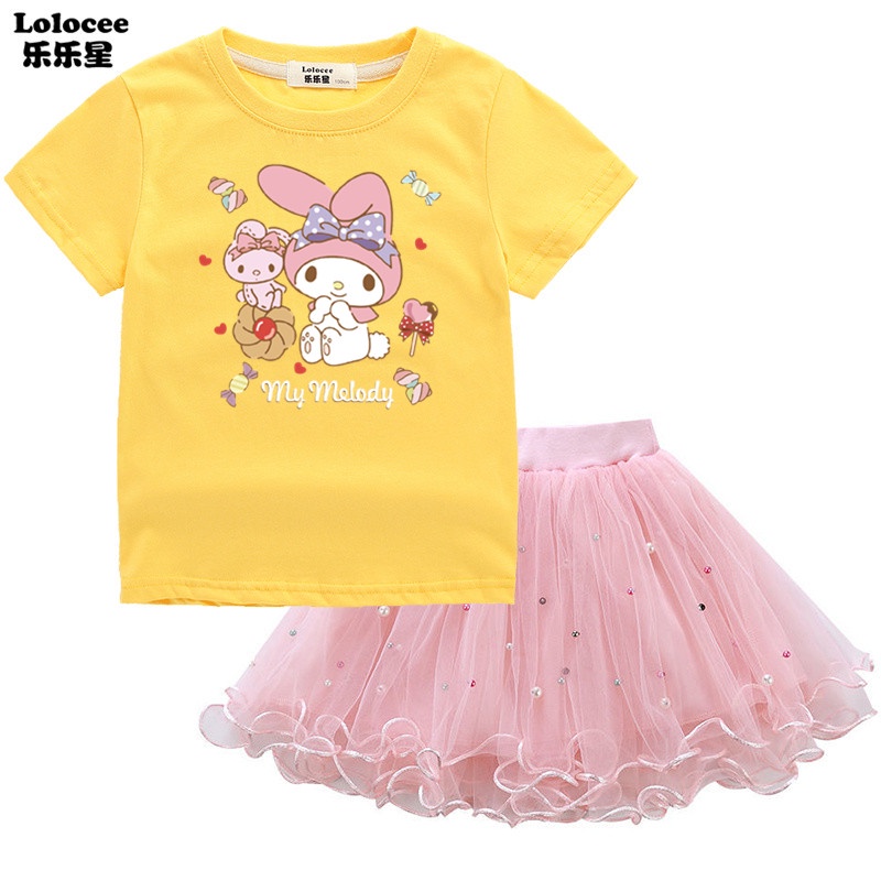 Bộ Đầm 2 Món In Họa Tiết My Melody Dễ Thương Thời Trang Cho Bé Gái