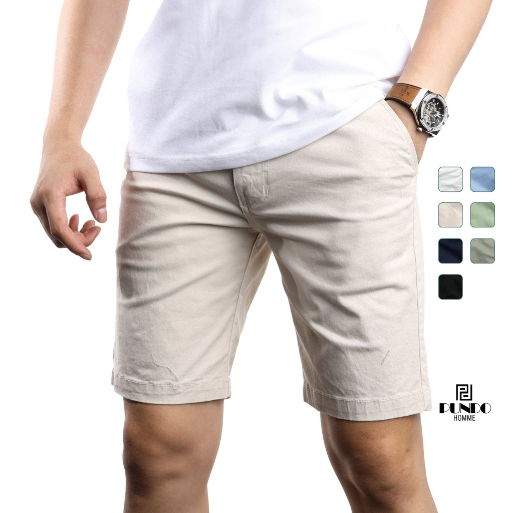 Quần short nam kaki trơn 3 màu co giãn trẻ trung năng động Pundohomme QSPD01