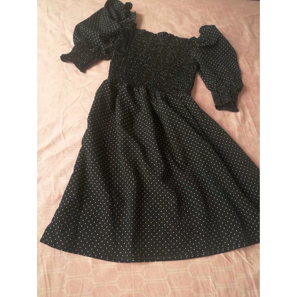 ORDER_váy nhún ngực chấm bi BLACKPINK Rose