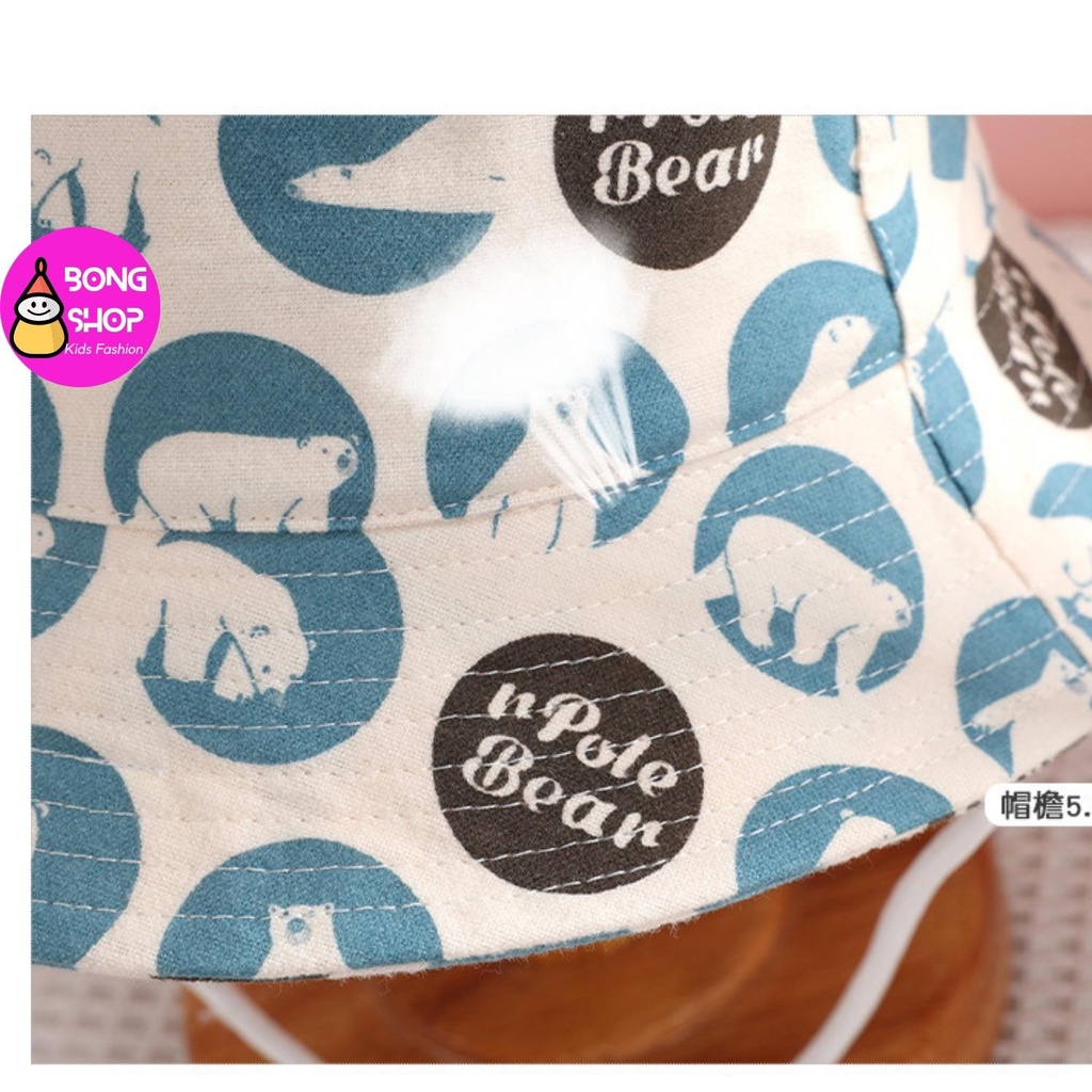 Mũ tai bèo in hoạ tiết hoạt hình phong cách Hàn Quốc thời trang dễ thương cho bé