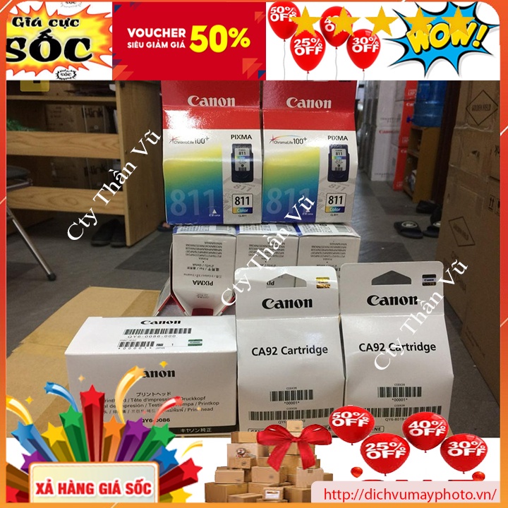 Đầu in màu (CA92) và đen (CA91) cho máy in Canon G1000 G1010 G2000 G2010 G3010 G3000 100% chính hãng Kholinhkienmayin
