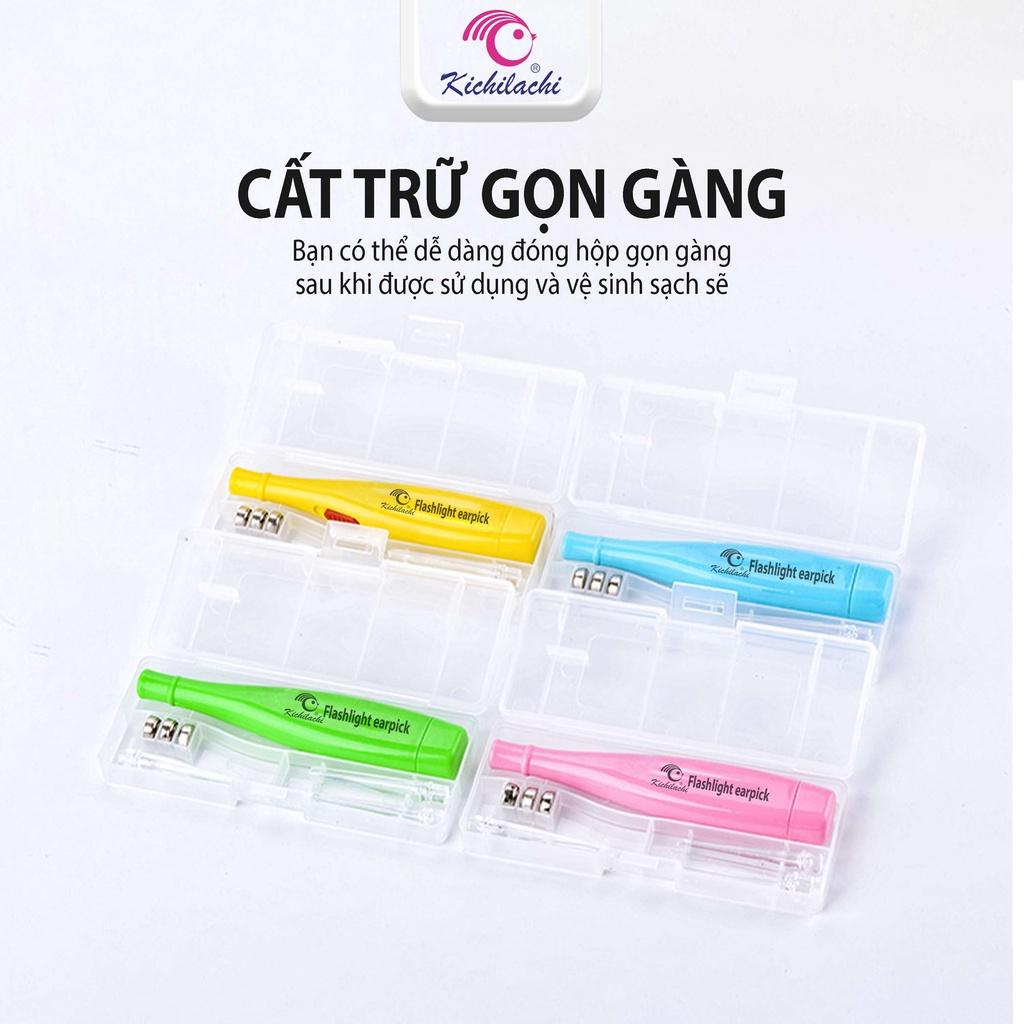 Dụng cụ lấy ráy tai phát sáng có đèn led cho bé Kichilachi, vệ sinh tai cho bé - Loki