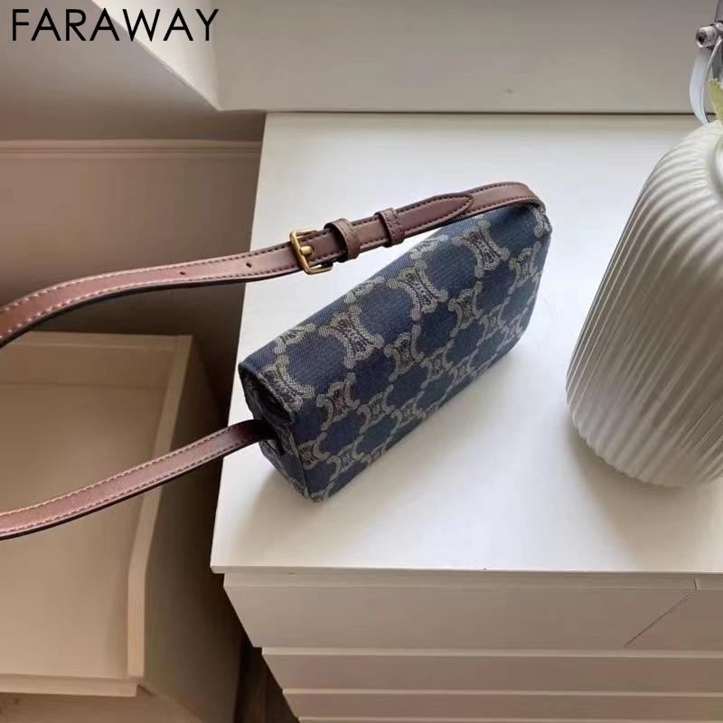 Túi Đeo Chéo denim Mẫu Mới 2022 Phong Cách retro Thời Trang Cho Nữ