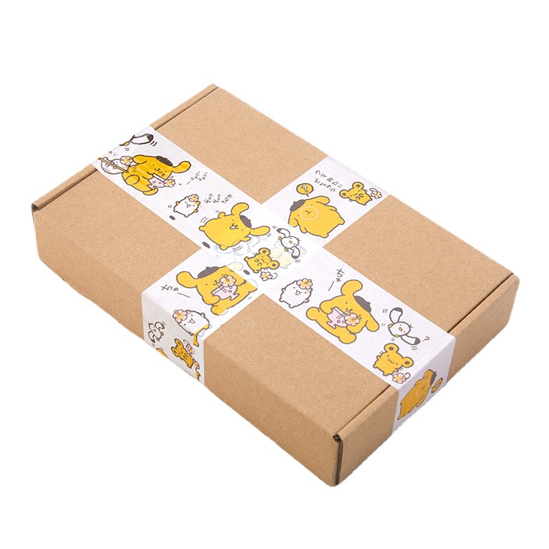 Băng keo hoạt hình, băng dính gói hàng họa tiết cún vàng, băng keo gói hàng