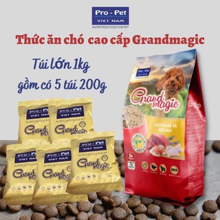 Thức ăn cao cấp cho chó grand magic dạng viên vị thịt bò, gà và hải sản