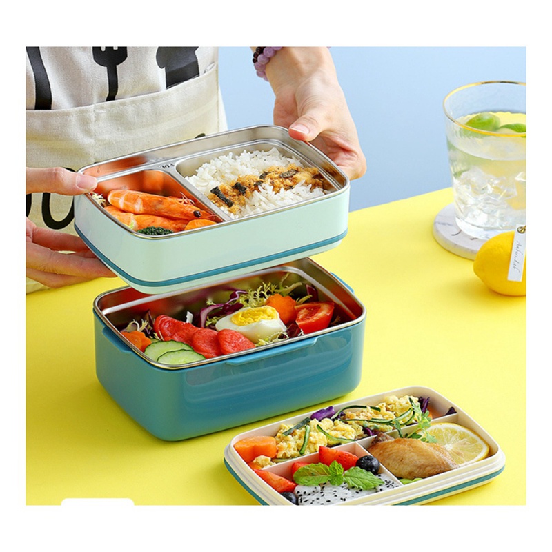 Hộp cơm Bằng Thép Không Gỉ Chống Rò Rỉ Tiện Dụng Cho Bé