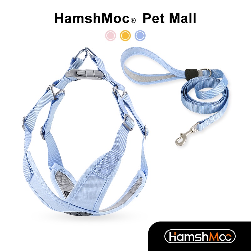 HamshMoc Dây Dắt Thú Cưng Đi Dạo Thiết Kế Thoáng Khí Thoải Mái Có Tay Cầm Điều Chỉnh Được