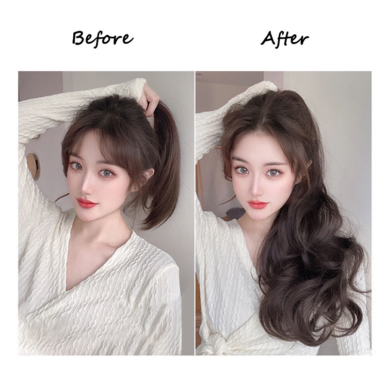 Tóc Giả Đuôi Ngựa Dài Xoăn Tự Nhiên Thời Trang Cho Nữ