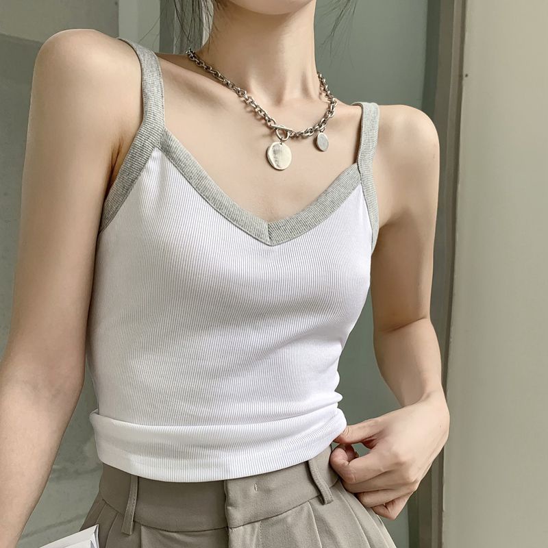 Áo Hai Dây Có Mút Đệm Ngực Thời Trang Trẻ Trung Cho Nữ