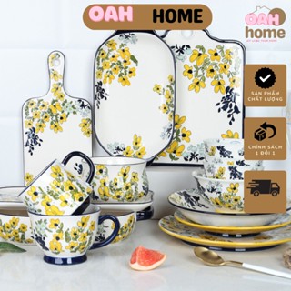Bộ bát đĩa mai vàng sắc xuân