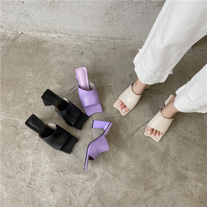 Dép Cao Gót Mũi Vuông Phong Cách Âu Mỹ Thời Trang Mùa Xuân Mới 2023 Cho Nữ