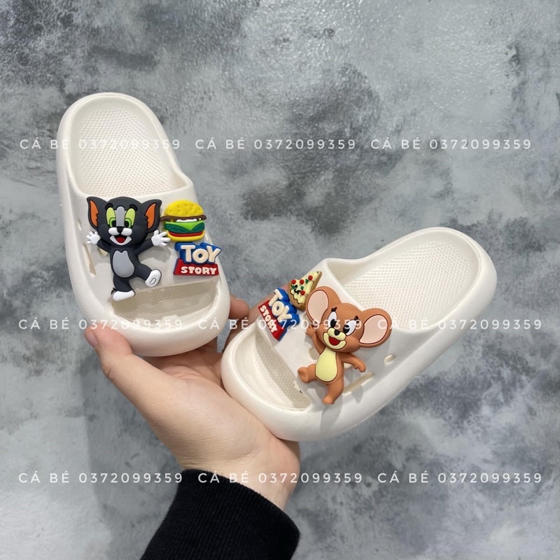 Dép bánh mỳ gắn sticker đáng yêu cho bé yêu,chất liệu eva cao cấp
