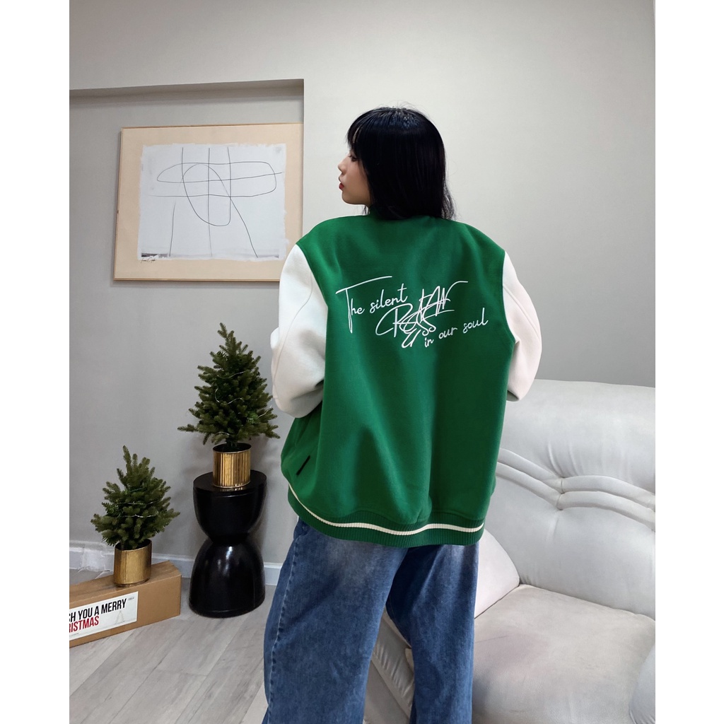 ÁO KHOÁC NAM NỮ UNISEX 2 LỚP - CRAZINESS CZ VARSITY/ MÀU XANH/ GREEN