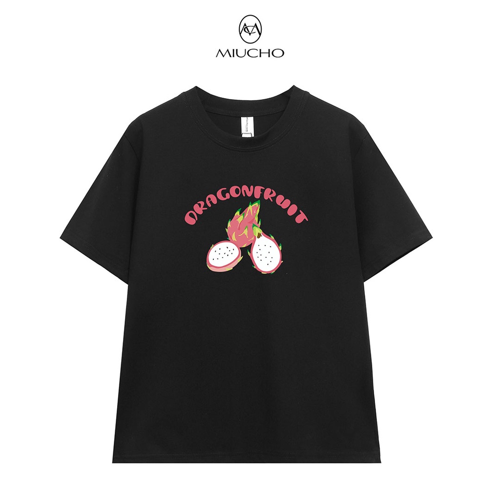 Áo thun nữ cổ tròn chất liệu cotton mềm mại form regular AR009 Miucho in hoạ tiết
