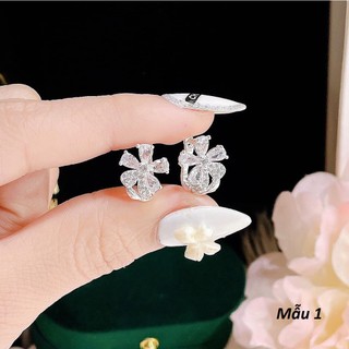 Bông tai bạc thời trang khoá bấm chất liệu bạc s925 MS068a