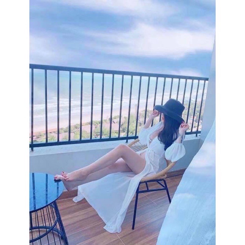 Áo khoác lưới đi biển 2 màu trắng và đen