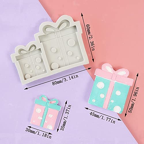 Khuôn Silicone Làm Bánh Kẹo Socola Tráng Miệng DIY Hình Hộp Quà