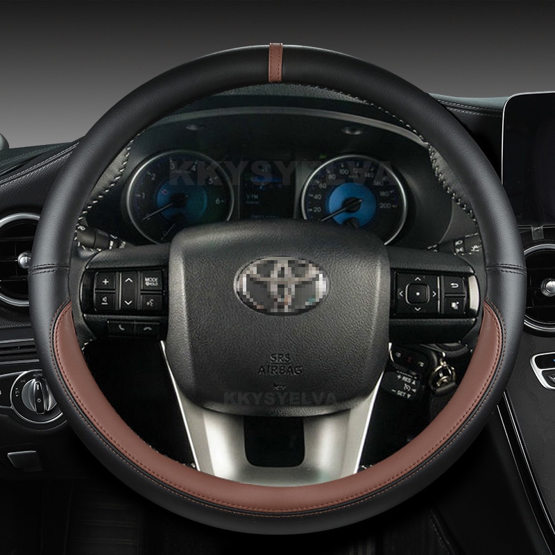 Bọc Vô Lăng Bằng Da Sợi Nhỏ Cho Xe Hơi Toyota Fortuner 2016-2019 2021 Hilux 2015-2019 2020 2022