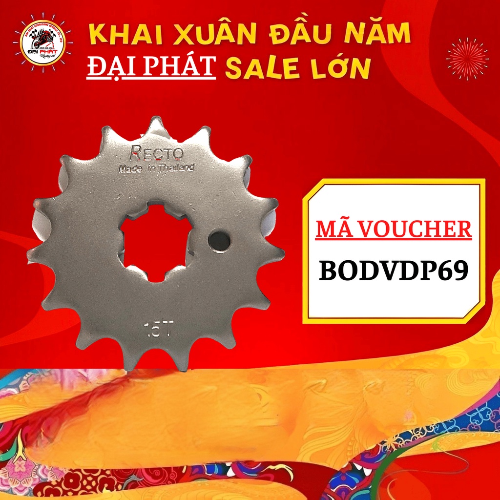Nhông trước Exciter 150/R15V3/FZ 150 Recto, size zin 14, thái lan 1 lỗ