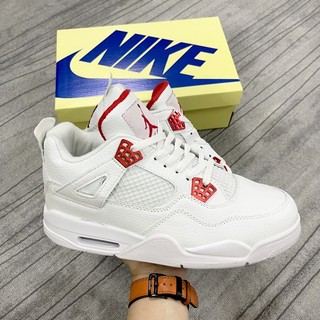 Giày thể thao Sneaker Jordan 4 nam nữ, Giày Sneaker JD4 trắng đỏ mẫu mới bản cao cấp ảnh thật Ami Sneaker