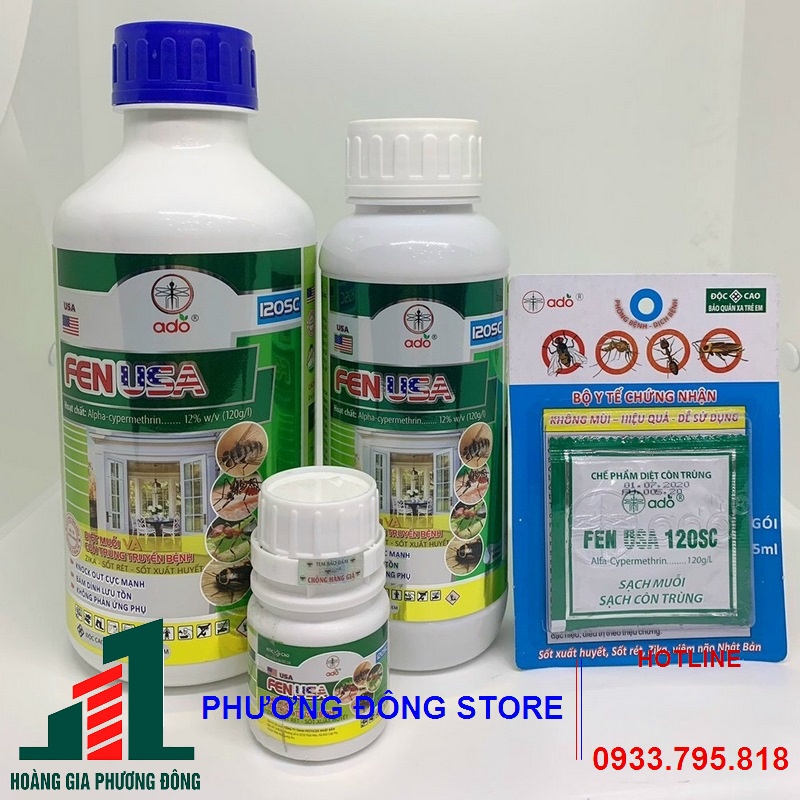 Fen USA là thuốc diệt côn trùng diệt trừ hiệu quả các loại côn trùng muỗi, muỗi, kiến, gián,...5ml