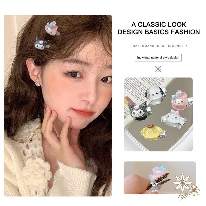 SANRIO Set 1 Kẹp Tóc Mini Hình Chú Chó Yugui Dễ Thương Cho Nữ Mới