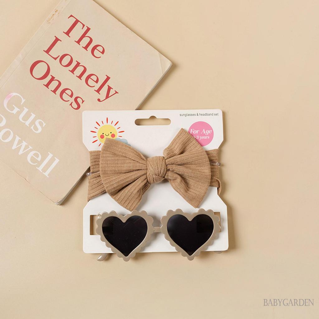 Babygarden-bộ Kính Mát Hình Trái Tim + Băng Đô Cho Bé