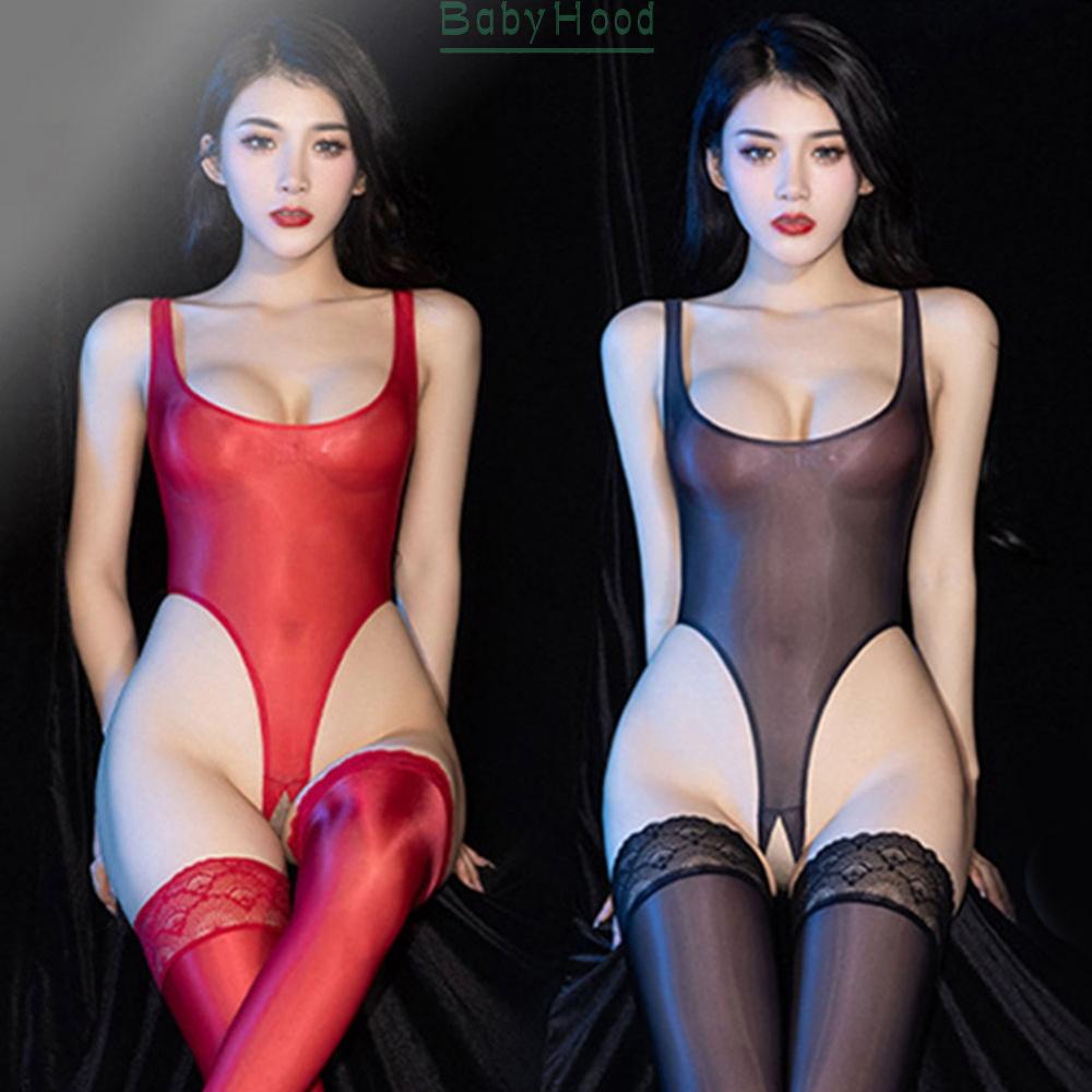 Women Sheer Bodysuit High Cut Leotard Thong Rompers Crothless Sexy Lingerie#BBHOOD