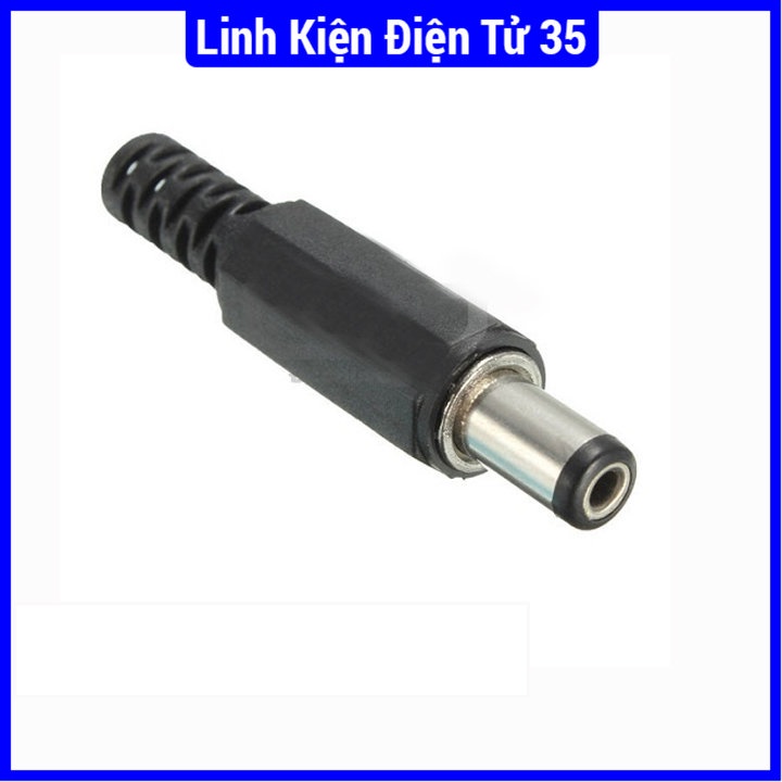 Đầu Jack đực, DC 5.5x2.1mm,từ nhựa đen cứng, dùng thay thế các đầu dây nguồn laptop, adapter.