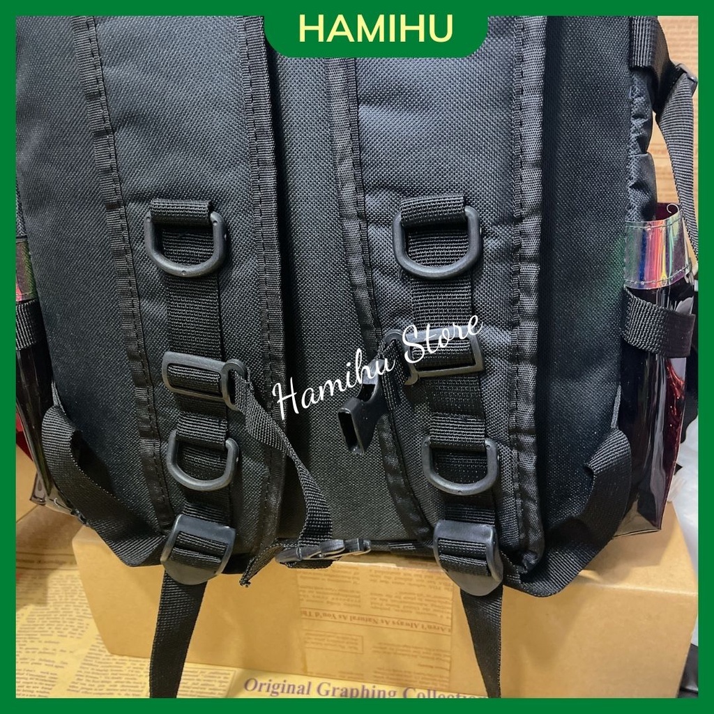 Balo đi học, balo phản quang Hamihu HM3, balo Ulzzang basic Hàn Quốc