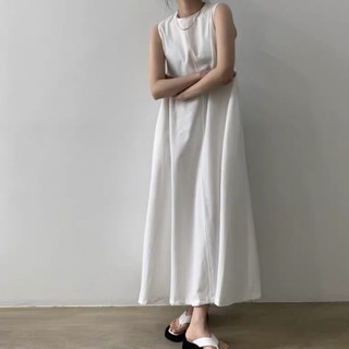 Váy Midi Trắng 2 Túi