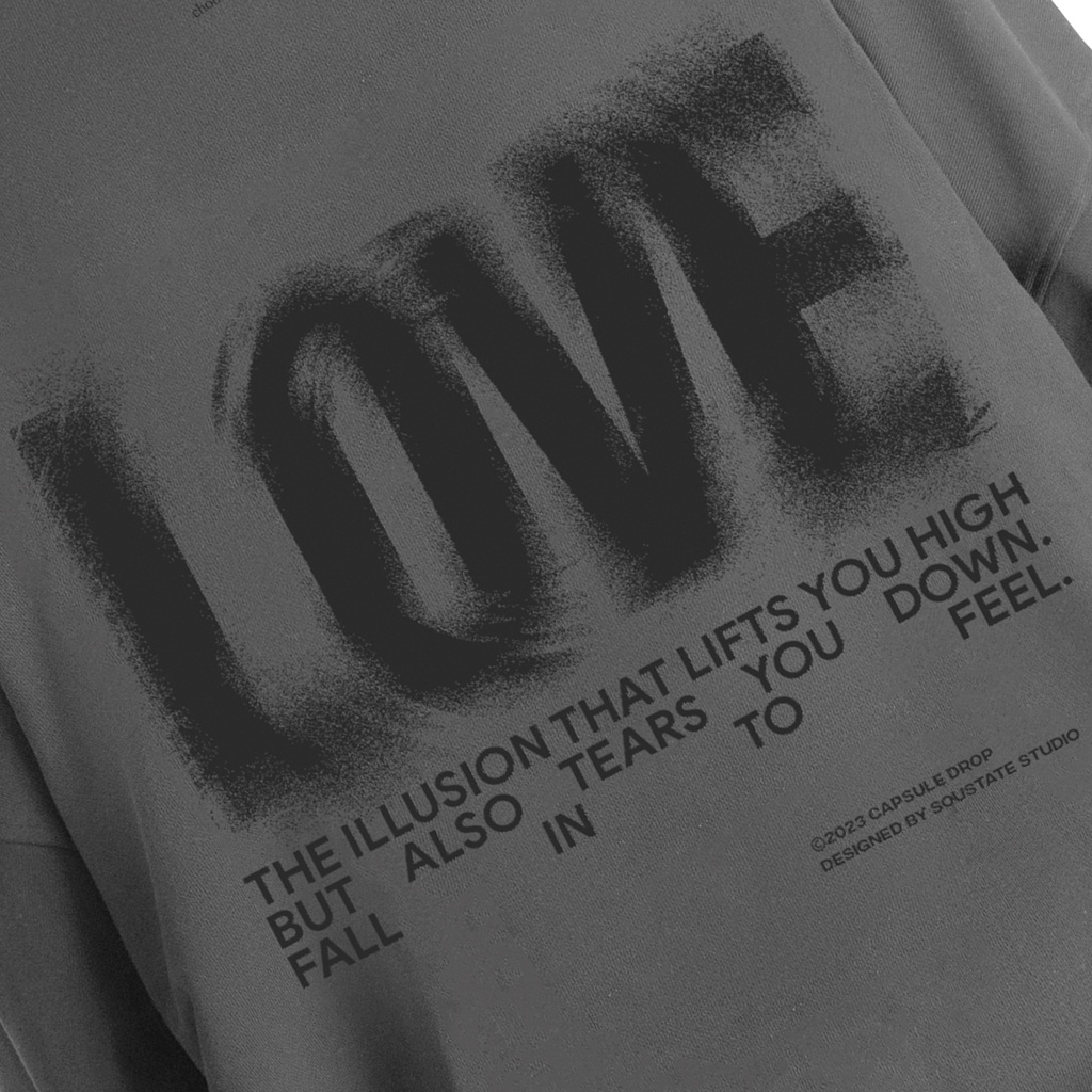 ÁO HOODIE FULLZIP BOXY SOUSTATE "LOVE" (XÁM) | BigBuy360 - bigbuy360.vn