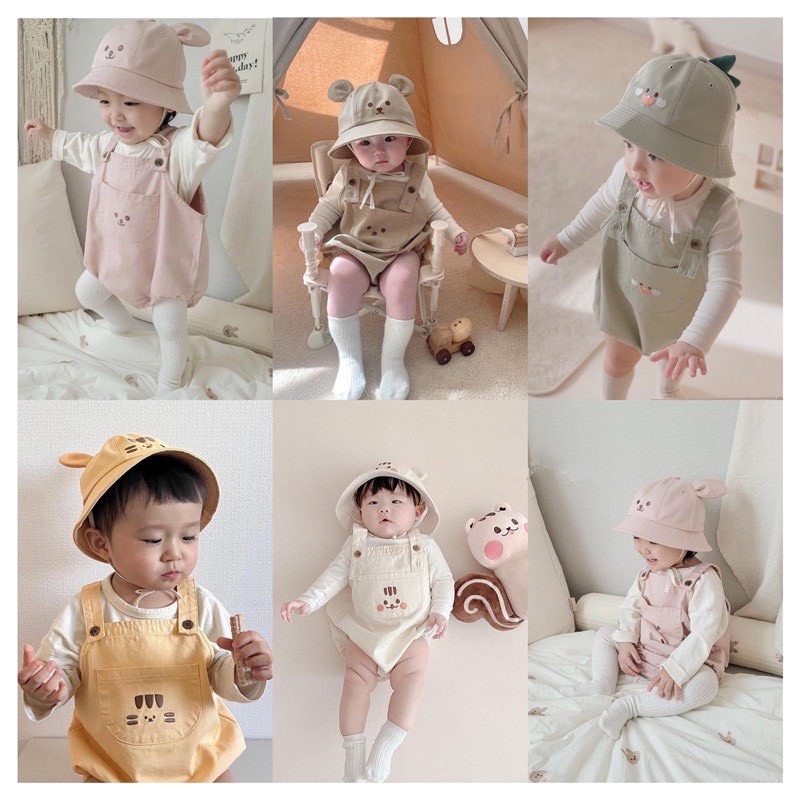 Set Yếm kèm Mũ cho bé trai bé gái từ 4-11 kí