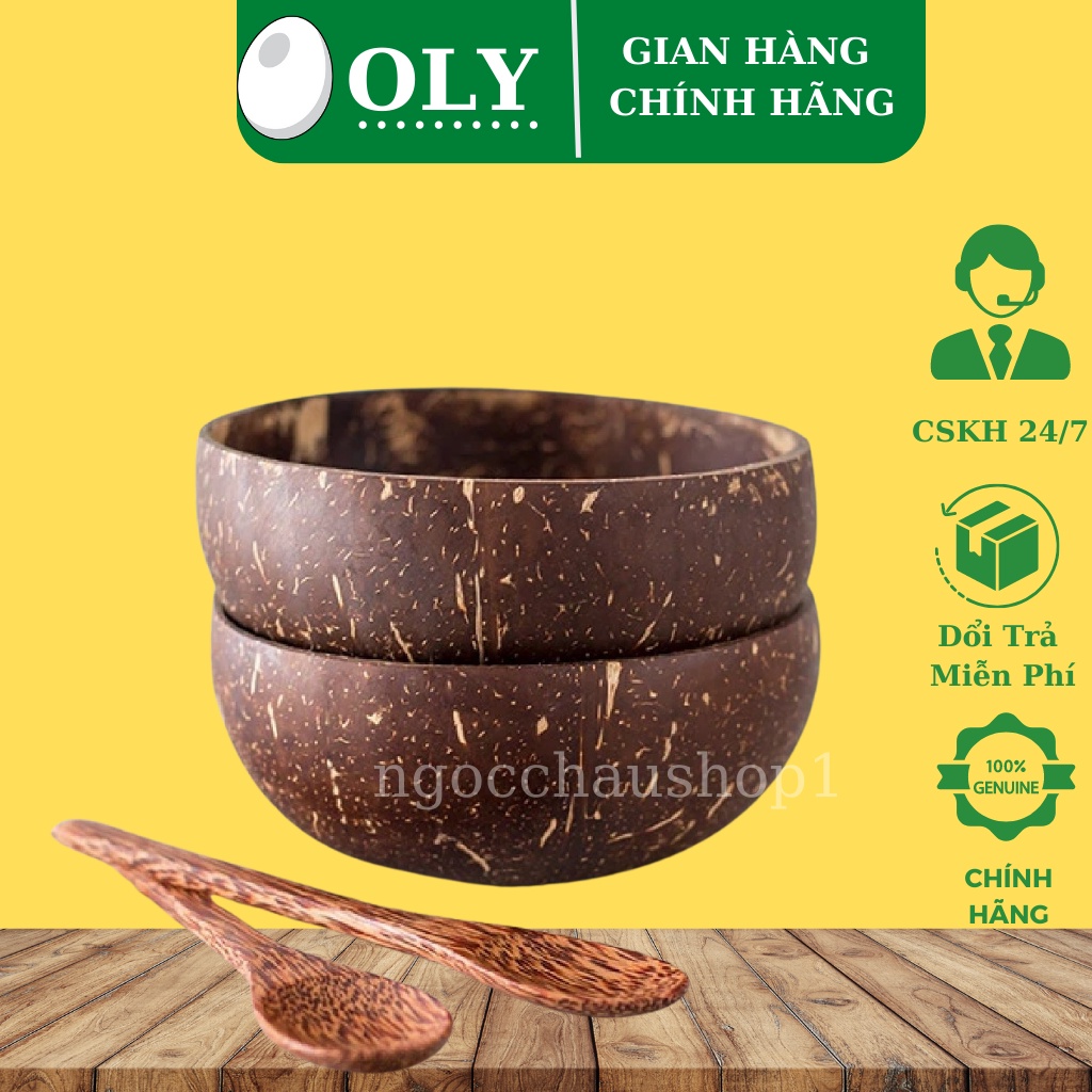 Bát Chén gáo Dừa Miền Tây cao cấp dùng ăn Salad, hoa quả dầm