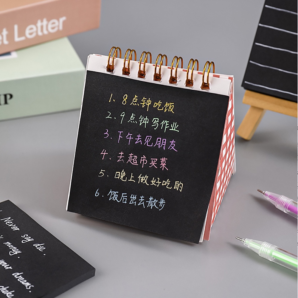 Set 50 Tấm Giấy Ghi Chú Tự Dính Màu Đen Tiện Dụng Cho Văn Phòng / Trường Học