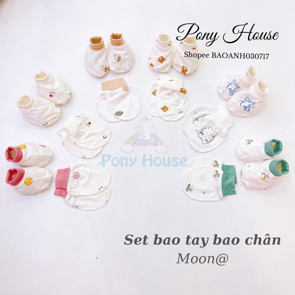 Set Bao Tay, Bao Chân Moon Petit Siêu Mềm, Mịn Cho Bé Trai, Bé Gái Sơ Sinh