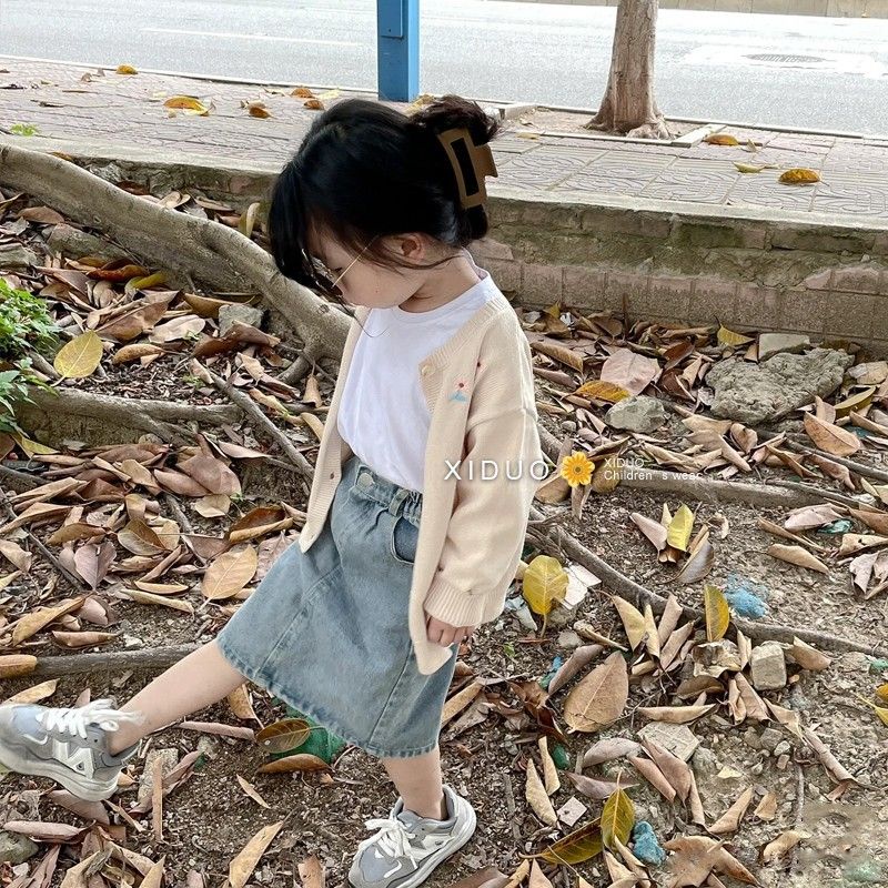 Chân Váy Denim Thời Trang Xuân Hè Hàn Quốc 2023 Dành Cho Bé Gái