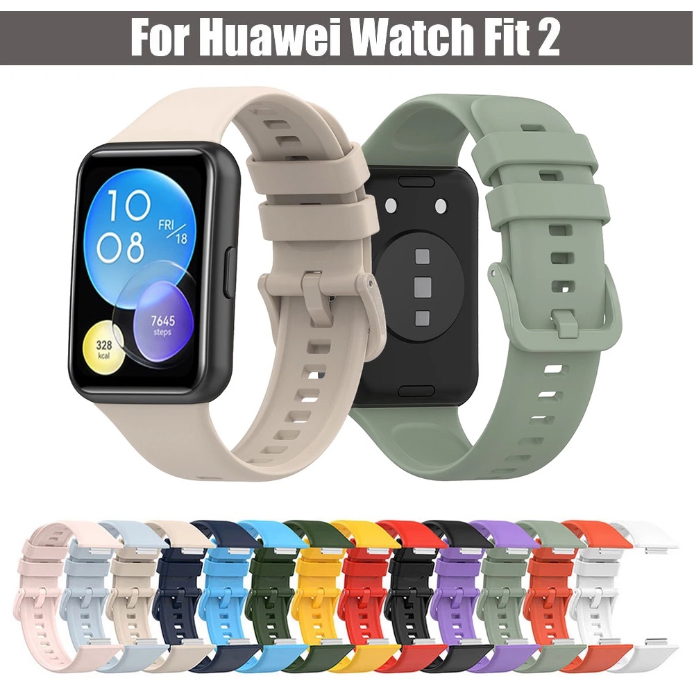 Dây Đeo Thay Thế Chất Liệu Silicon Màu Trơn Cho Huawei Wacth Fit 2 Fit2