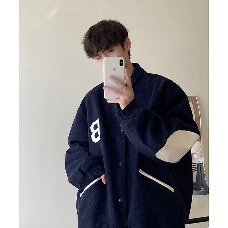 Áo Khoác Bóng Chày Bằng Da Cao Cấp Phong Cách vintage Đường Phố Cho Nam