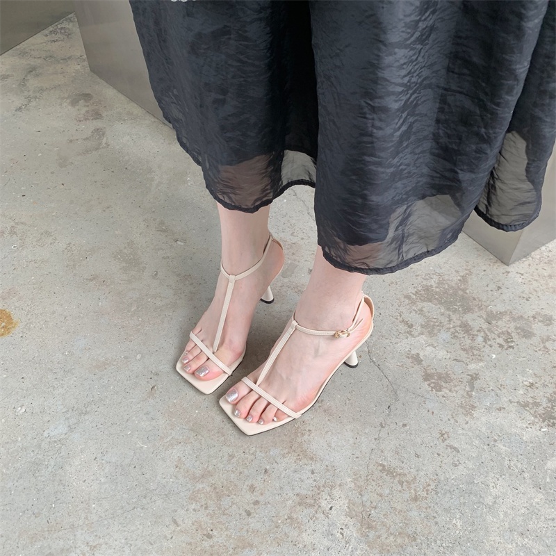 Giày Sandal Cao Gót Mũi Vuông Thời Trang Mùa Hè 2023 Dành Cho Nữ