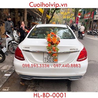 Hoa lụa trang trí đuôi xe cưới hl-bd-0001 , hoa giả bền đẹp, gắn phía sau xe mới nhất