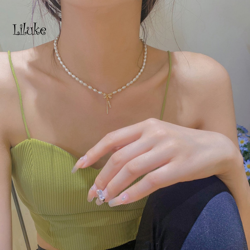 Vòng cổ Hợp Kim Trang Trí Nơ Màu Sáng Xinh Xắn Cho Nữ