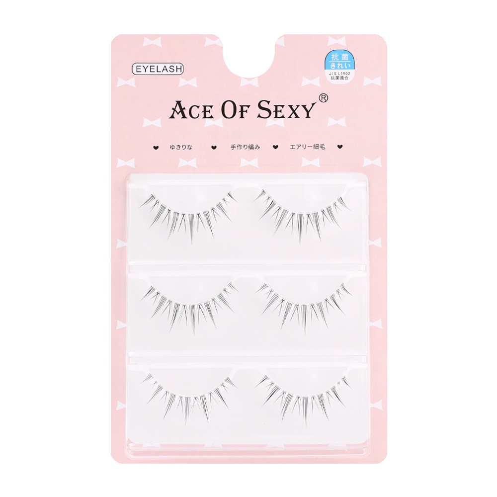 Hộp 3 Cặp Lông Mi Giả 3D Bằng Lông Chồn Nhân Tạo Mềm Mại Có Thể Tái Sử Dụng