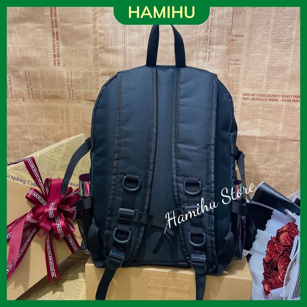 Balo đi học, balo phản quang Hamihu HM3, balo Ulzzang basic Hàn Quốc