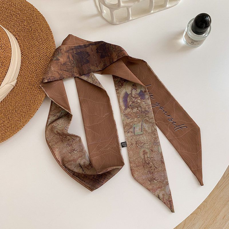 Băng Đô Cài Tóc Lụa Hai Mặt 160cm Phong Cách Retro Nghệ Thuật