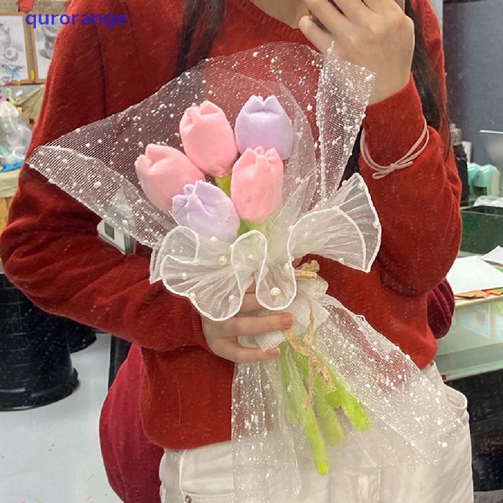 1 Đồ Chơi Nhồi Bông Hình Hoa Hồng / Tulip Dễ Thương 26cm